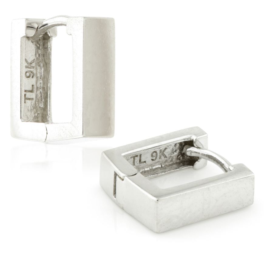 WHITE GOLD SQUARE EARRINGS