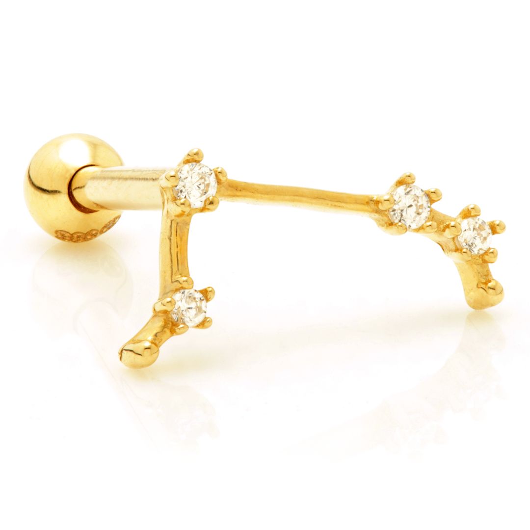 ARIES CONSTELLATION GOLD MICROBAR EARRING