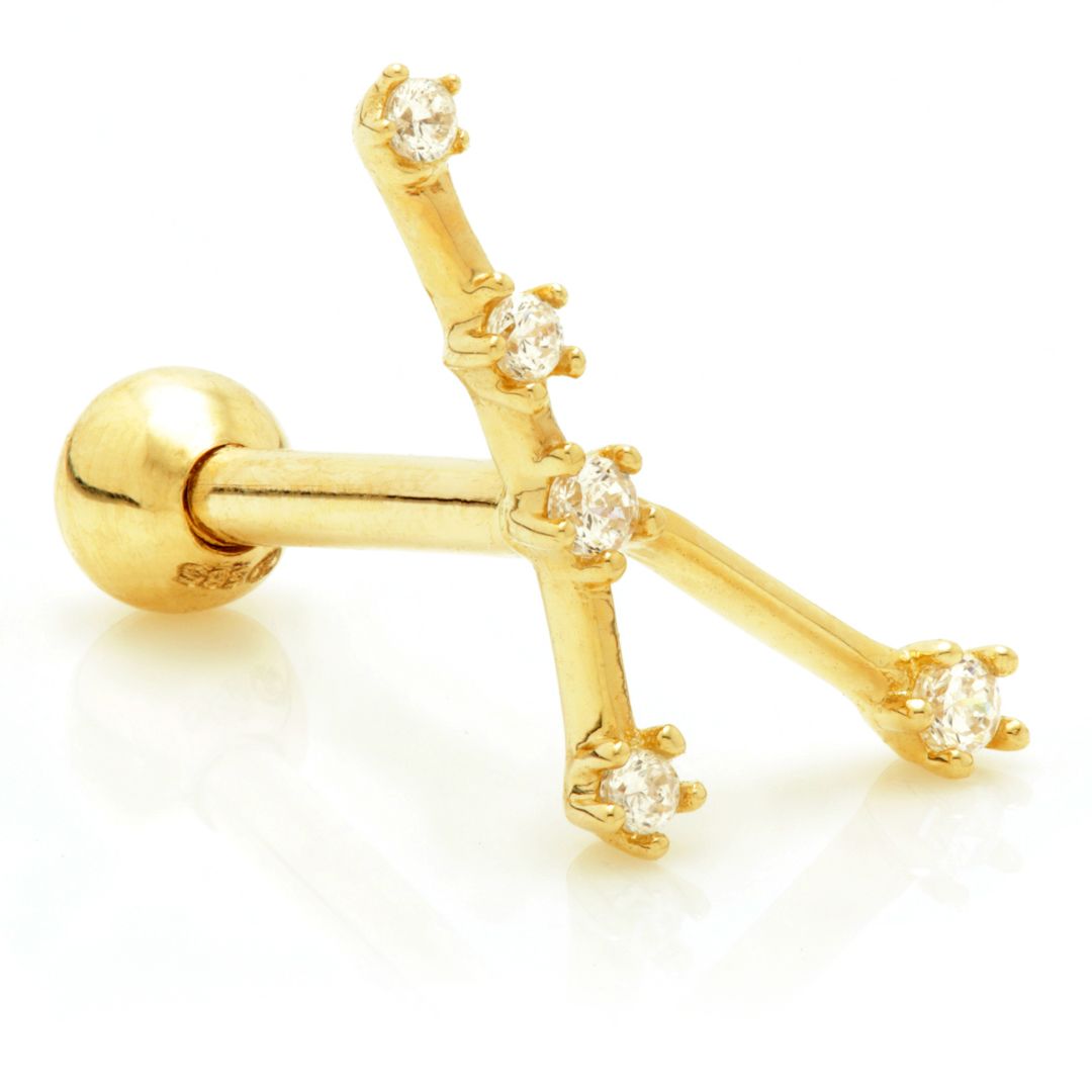 CANCER CONSTELLATION GOLD MICROBAR EARRING