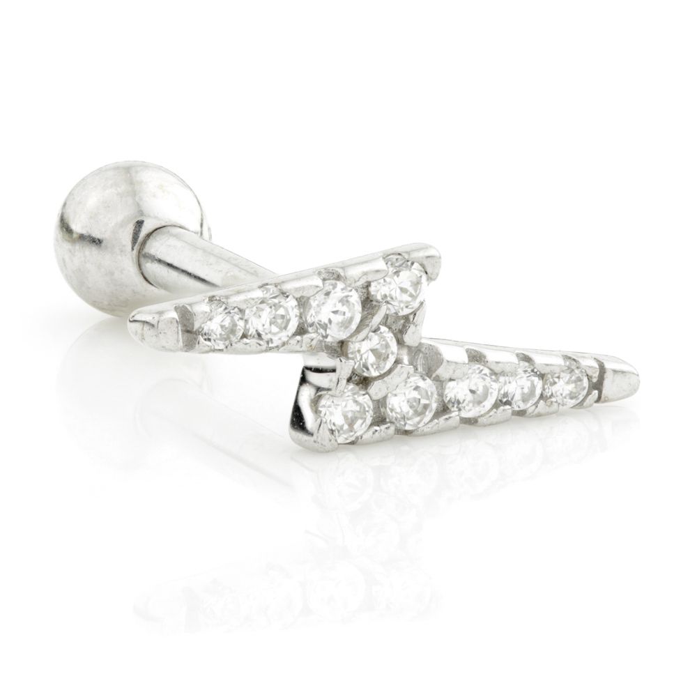 THUNDERBOLT Gem Microbar Earring