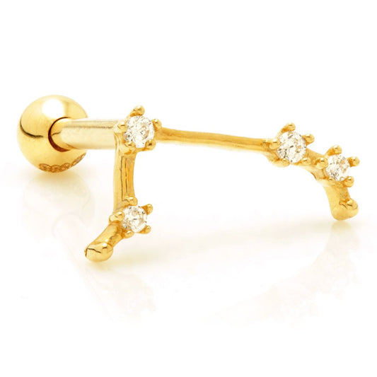 ARIES CONSTELLATION GOLD MICROBAR EARRING