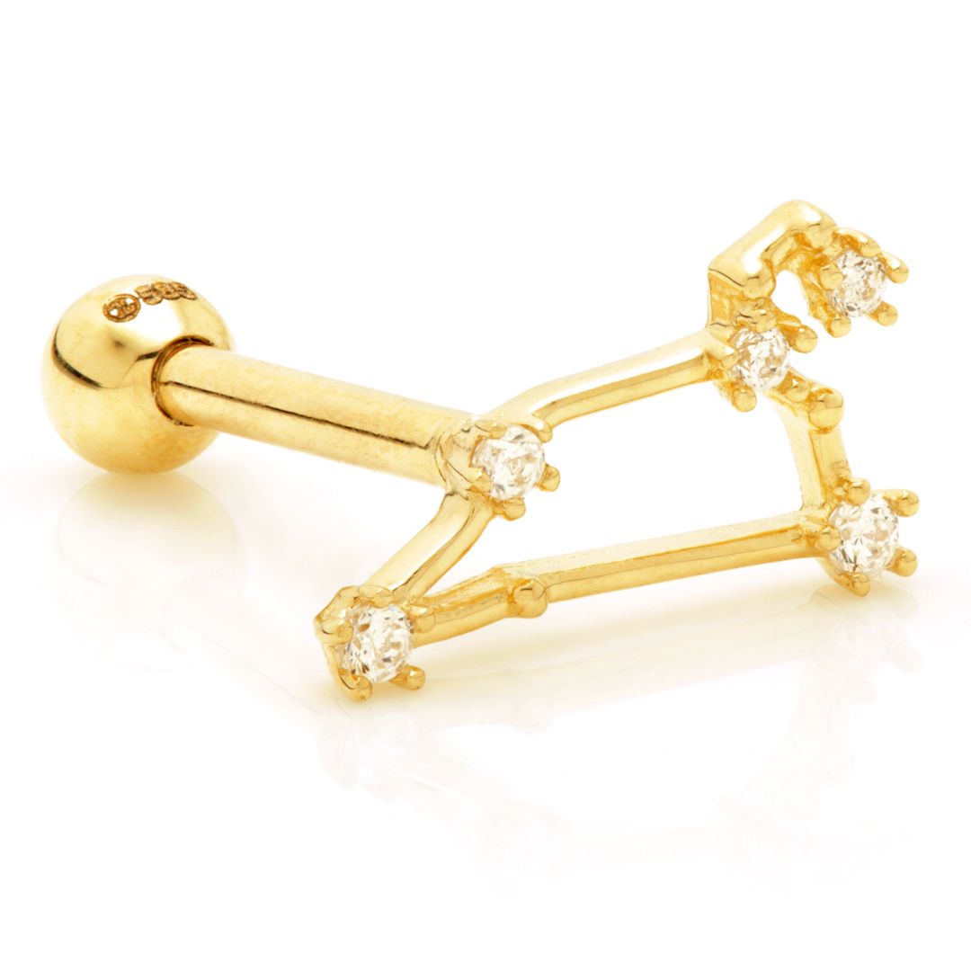 LEO CONSTELLATION GEM MICROBAR EARRING